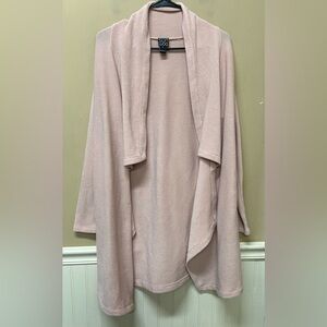 Clara Sun Woo Open Front Waterfall Cardigan Sweater Light Pink/ Orange Size S